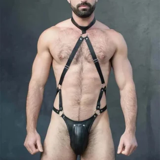 Black Halter Bodysuit Harness