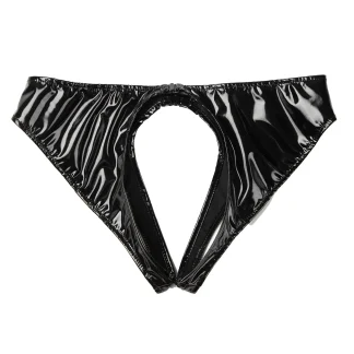 Faux Leather Crotchless Jockstrap