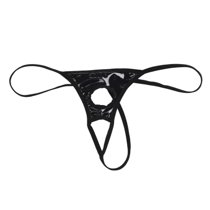 Shiny Black Crotchless G-string - Image 4