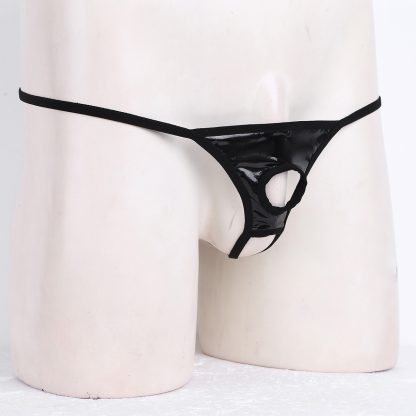 Shiny Black Crotchless G-string - Image 9