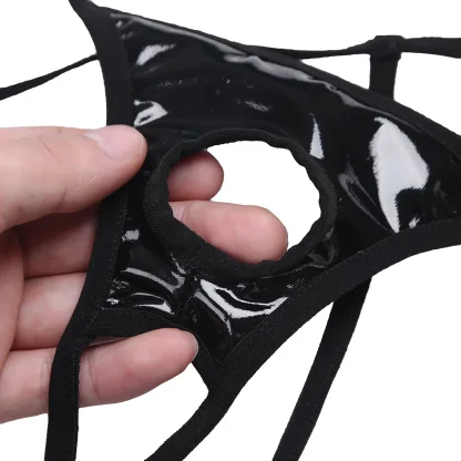 Shiny Black Crotchless G-string - Image 5