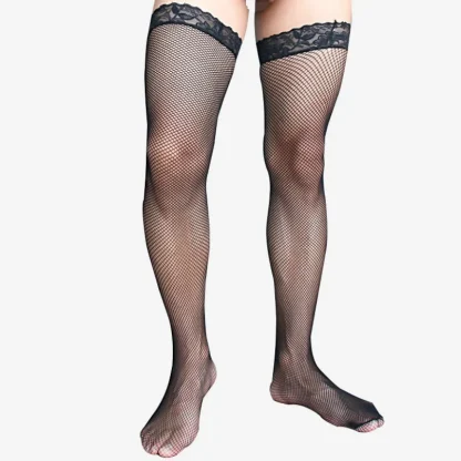 Lace Top Fishnet Thigh High