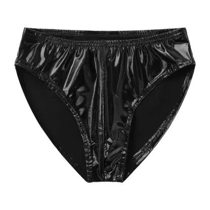 Faux Leather Glossy Brief - Image 4