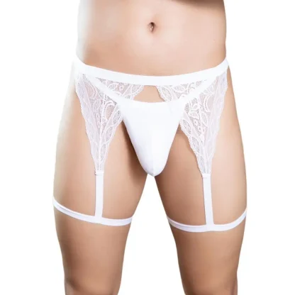 Sheer Lace Thigh Strap G-string