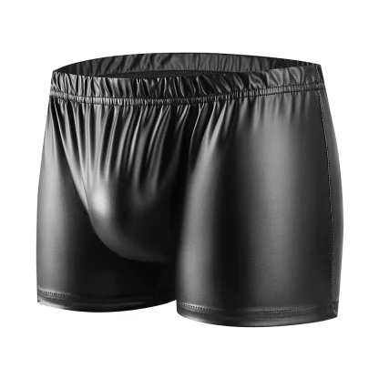 Elastic Waist Faux Leather Boxer Brief - Image 4