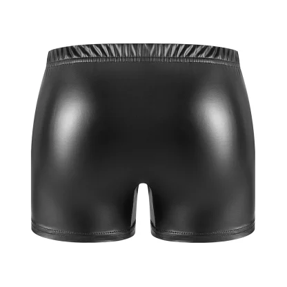 Elastic Waist Faux Leather Boxer Brief - Image 3