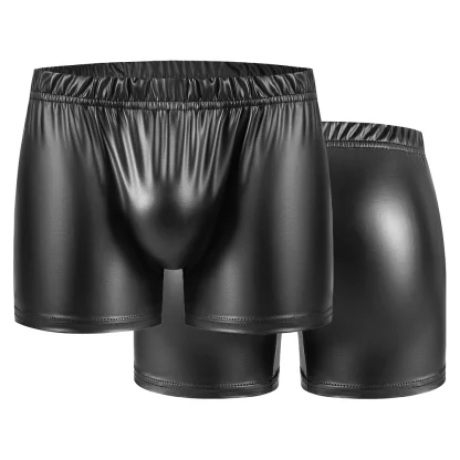 Elastic Waist Faux Leather Boxer Brief - Image 6