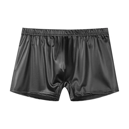 Elastic Waist Faux Leather Boxer Brief - Image 2