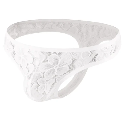 Floral Pattern Sheer Lace Thong - Image 9