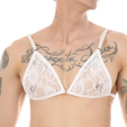 See-through Lace Triangle Bra - Image 5